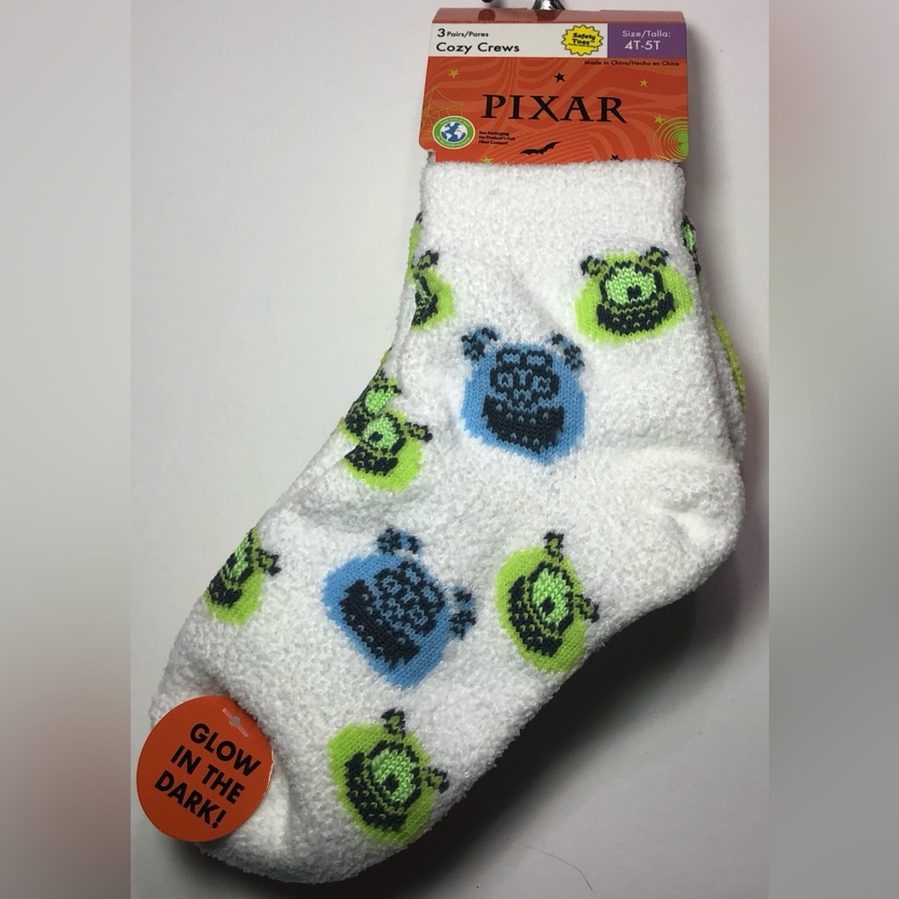 Boys Halloween Socks Cozy Quarter Pixar Character Toddler GID Girls 4T-5T